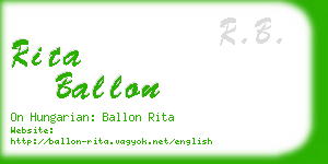 rita ballon business card